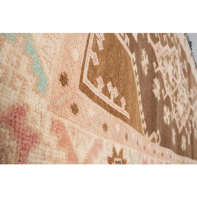 Camel Vintage Turkish Oushak Hand-Knotted Runner 4'5'' X 9'8'' For Sale - Image 8 of 11