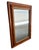 Mid-Century Modern Vintage Burl Wood, Rectangular Wall Mirror With Gold Bevel For Sale - Image 3 of 11