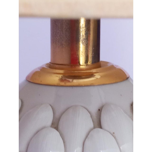 Brass and Porcelain Table Lamp by Tommaso Barbi, 1980s For Sale - Image 6 of 17