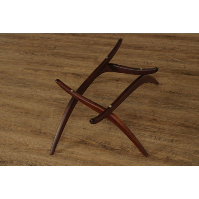 Mid Century Modern Glass Top Walnut Coffee Table For Sale - Image 16 of 18