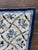 1980s Vintage Large Blue and White Needlepoint on Cream Background Textile For Sale - Image 5 of 8