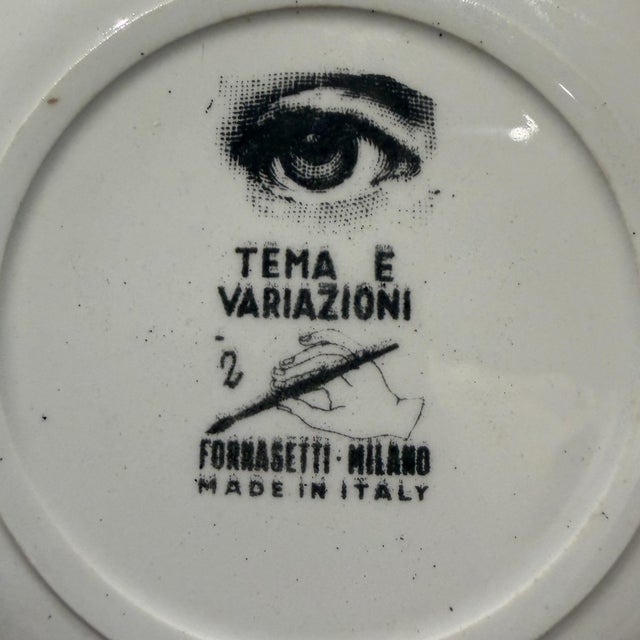 Porcelain Coaster Mini Plate Piero Fornasetti Tema E Variazioni Lina Cavalieri For Sale - Image 9 of 9