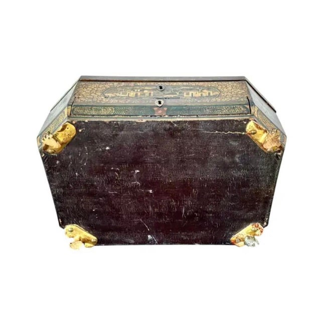 19th Century Chinese Export Lacquer Chinoiserie Sewing Box For Sale - Image 15 of 15