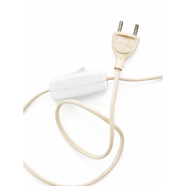 White Opaline Glass Atomic Table Lamp from Lyma, 1970s For Sale - Image 8 of 9