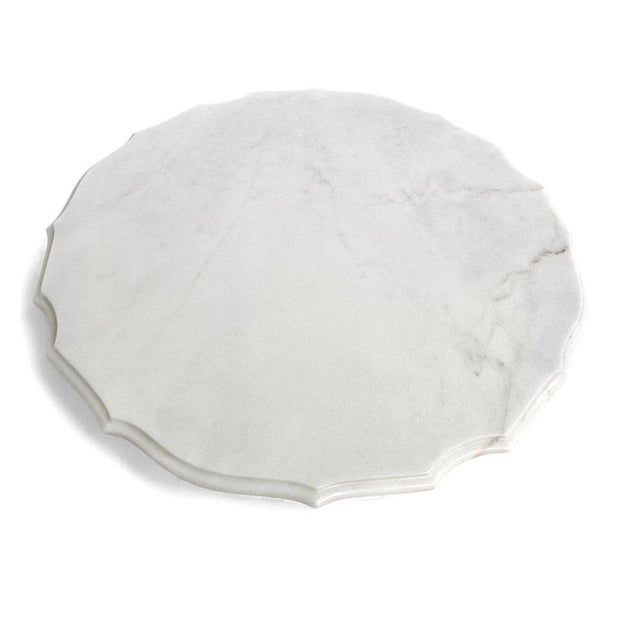 Neoclassic White Drapery Marble Side or Coffee Table, Italy For Sale - Image 10 of 18