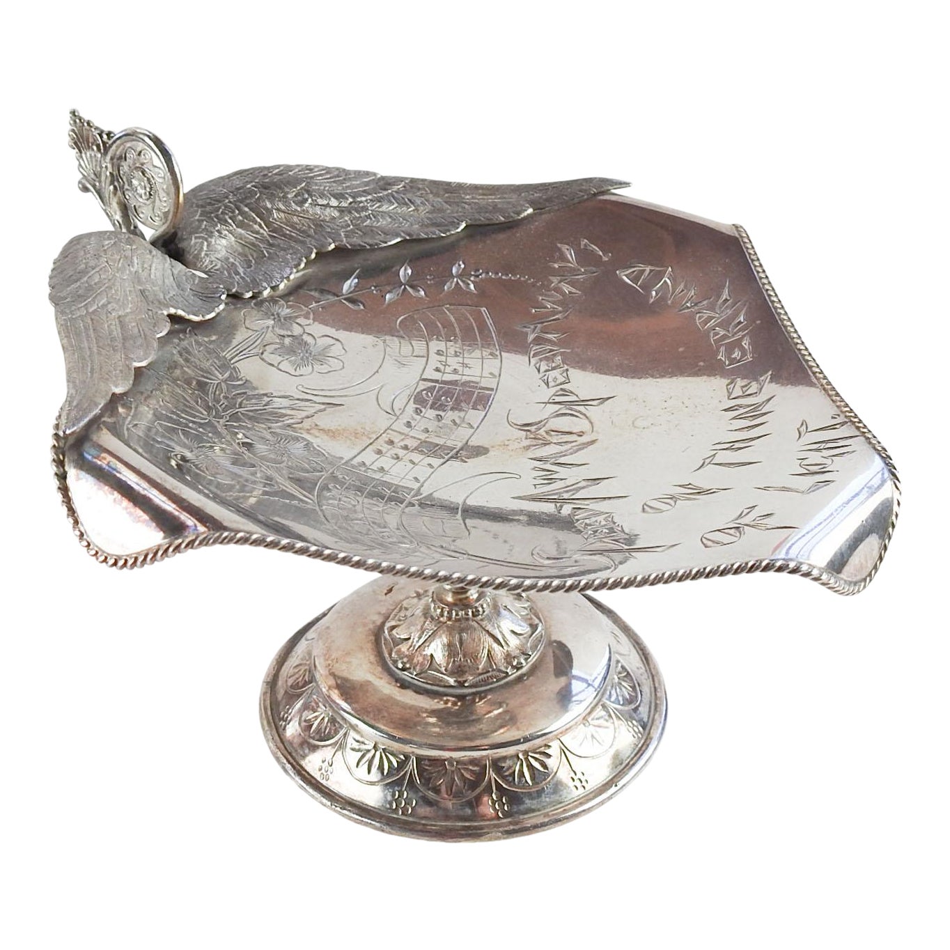Antique Aesthetic Movement Card Tray Wings Music Chairish