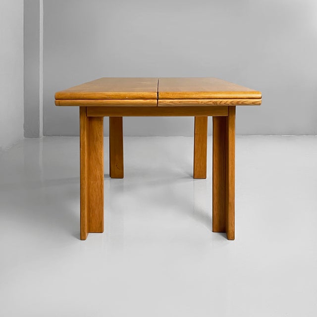 1980s Modern Italian Wood Dining Table with Extensions attributed to Gigi Sabadin, 1980s, Set of 2 For Sale - Image 5 of 18
