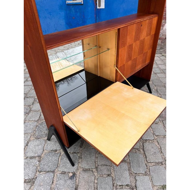 Danish Teak Shelf with Minibar on New Wooden Feet For Sale - Image 9 of 11