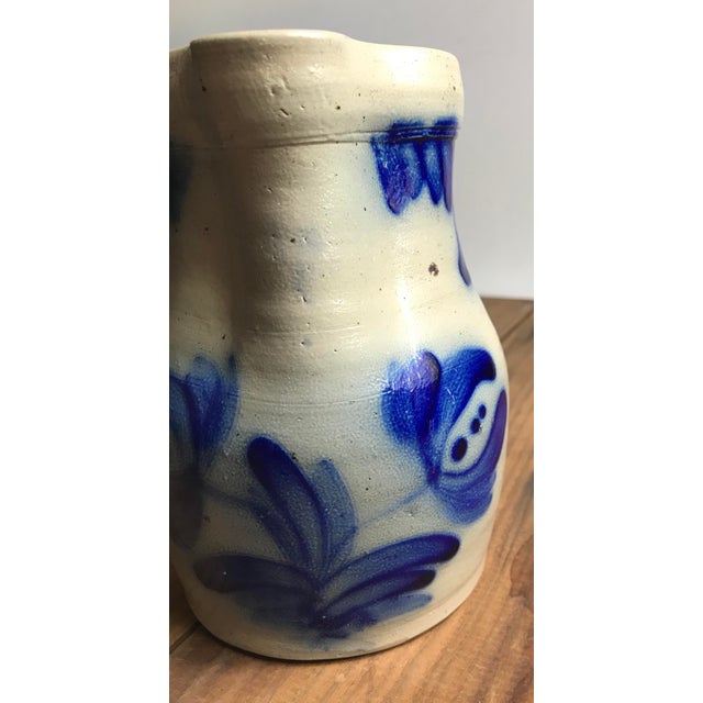 Vintage Beaumont Pottery Of York Maine Blue Flow Stoneware Floral