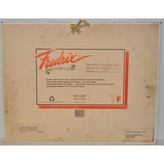 Textile Wilbert Griffith "Mother & Daughter" Outsider Folk Art Painting For Sale - Image 7 of 9