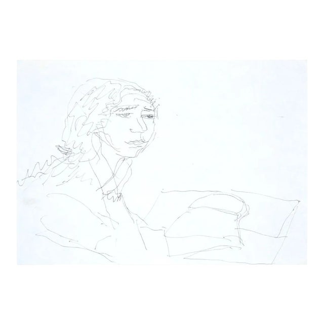 Juliette - Original Pen Drawing by Jeanne Daour - Mid 1900 Mid 20th Century For Sale