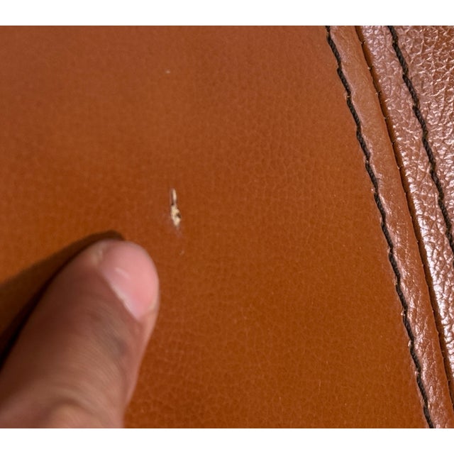 Gerard Van Den Berg Style Leolux Cognac Leather Lounge Chair and Ottoman, Netherlands, 1990s For Sale - Image 16 of 16