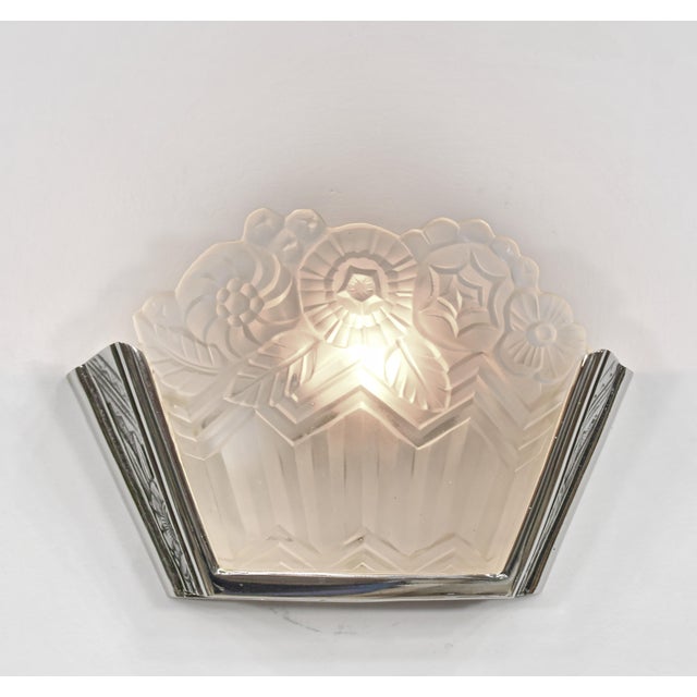 Art Deco A Pair of French 1920s Art Deco Wall Sconces by Noverdy France - 2 Pairs Available For Sale - Image 3 of 11