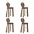 Purple Mary II Bar Chairs in Wood by Ottiu, Set of 4 For Sale - Image 8 of 8
