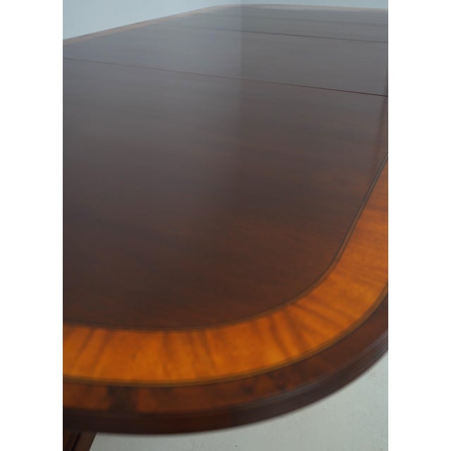 Ethan Allen Mahogany Inlaid Dining Table For Sale - Image 14 of 18