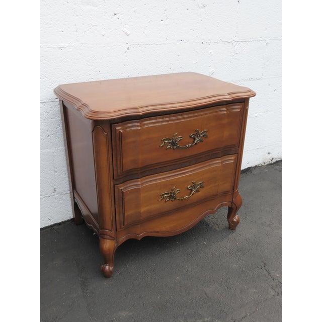 Mid 20th Century French Carved Large Nightstands Bedside End Tables a Pair 6437 For Sale - Image 5 of 14