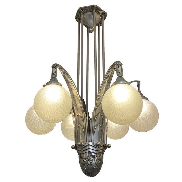 Art Deco Ceiling Lamp by Simonet Frères, 1930 For Sale - Image 11 of 13