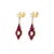 Modern 2.87 Carat Cushion Cut Diamond Ruby Gold Earrings, Pair For Sale - Image 3 of 9