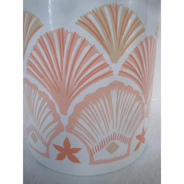 Beach Party Tall Ice Bucket Pink Shells Lucite For Sale - Image 4 of 7