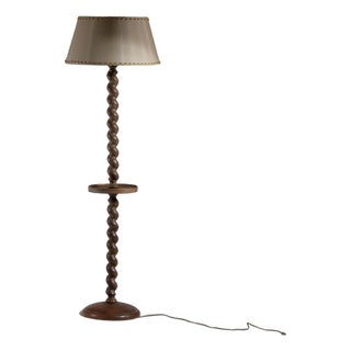 French Sculptural Floor Lamp in Twisted Wood, 1930s For Sale