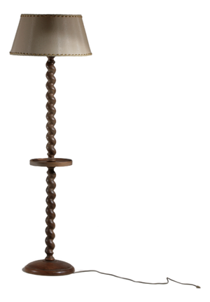 French Sculptural Floor Lamp in Twisted Wood, 1930s