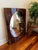 Milo Baughman 1980s Italian Style Postmodern Sculptural Rosewood Veneer Convex Wall Mirror For Sale - Image 4 of 9
