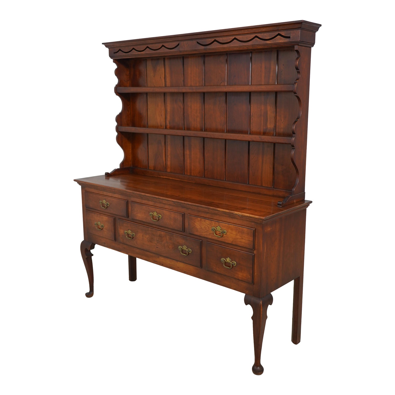 Stickley Solid Cherry 2 Piece Welsh Cupboard Hutch Chairish