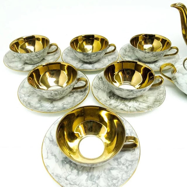 Gold Julita Coffee Service from Wawel, Poland, 1960s, Set of 15 For Sale - Image 8 of 12