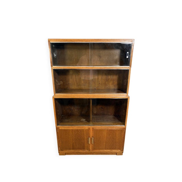 Vintage Minty of Oxford Sectional Stacking Bookcase in Oak, 1960s For Sale - Image 11 of 11