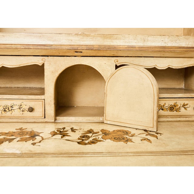 Venetian Style Chinoiserie Decorated Parcel Gilt Secretary For Sale - Image 9 of 18
