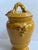 Ceramic "SOLE MUSTARD" Jar with Lid Made by Arte Italica in Italy, This Yellow Ceramic Jar Features intricate grape leaves...
