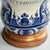 French 18th Century Faience Blue & White Apothecary Jar Now Mounted as a Lamp For Sale - Image 9 of 11