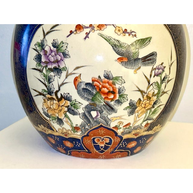 Chinoiserie Large Hand Painted Chinese Ginger Jar For Sale - Image 3 of 12