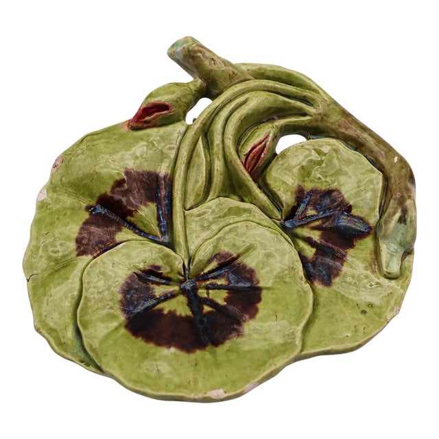 Poppies Trompe l'Oeil Pin Dish Jewelry Dish, Earthenware, Portuguese For Sale