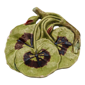 Poppies Trompe l'Oeil Pin Dish Jewelry Dish, Earthenware, Portuguese
