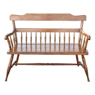Ethan Allen Baumritter Maple Deacons Bench For Sale