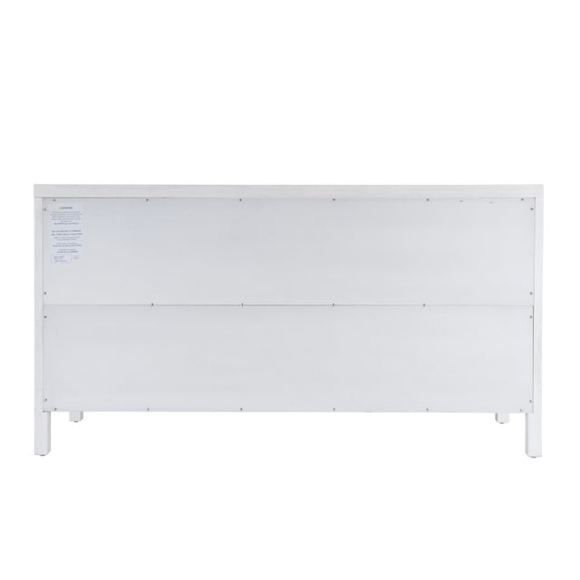Wood Nora 60 in W. Rectangular Wood 6 Drawer Dresser, White For Sale - Image 7 of 9