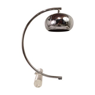 Modernist Chrome & Lucite Table Lamp For Sale