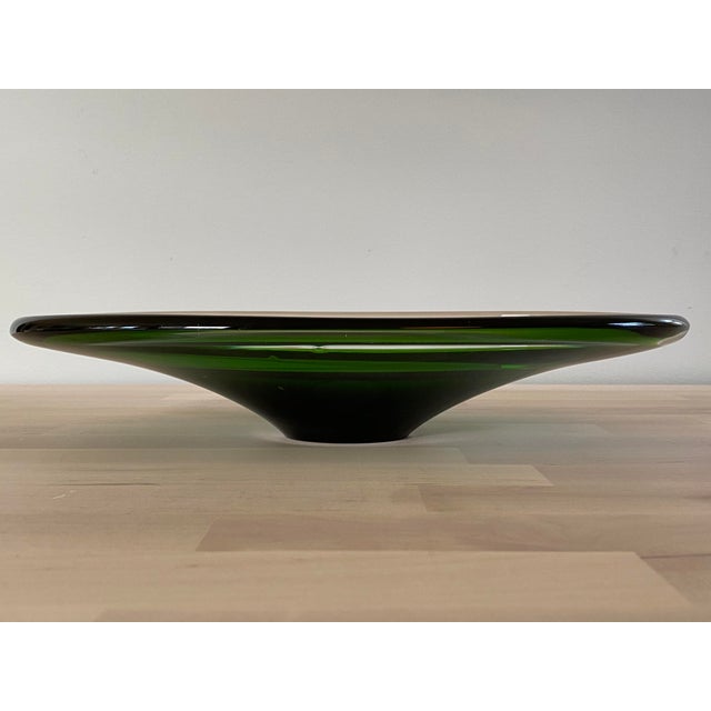 Early 1950s Oval Green Glass Sommerso Console Bowl Attributed to Erickson Glass For Sale In New York - Image 6 of 11