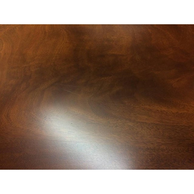 Vintage Banded Mahogany Table, Trestle Style Base Dining Table For Sale - Image 9 of 16
