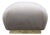 MCM Attributed to Karl Springer Brass Base Pouf Ottoman Newly Reupholstered For Sale