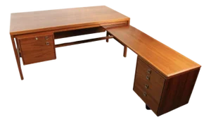 Mid 20th Century Danish Teak Executive Desk by Arne Vodder for H. P. Hansen