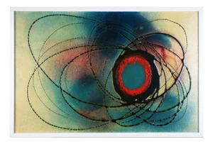Klaus Oldenburg, Eccentric Discharges of a Blue-Red Core, 1975, Oil Painting