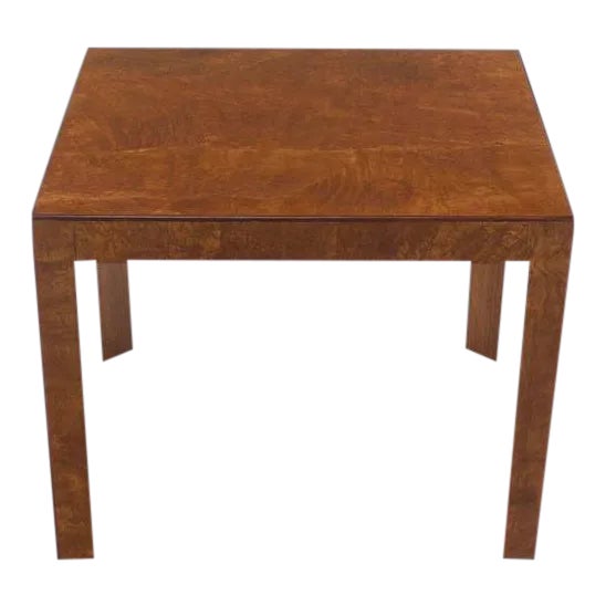 Burl Walnut Mid-Century Modern Side Table For Sale