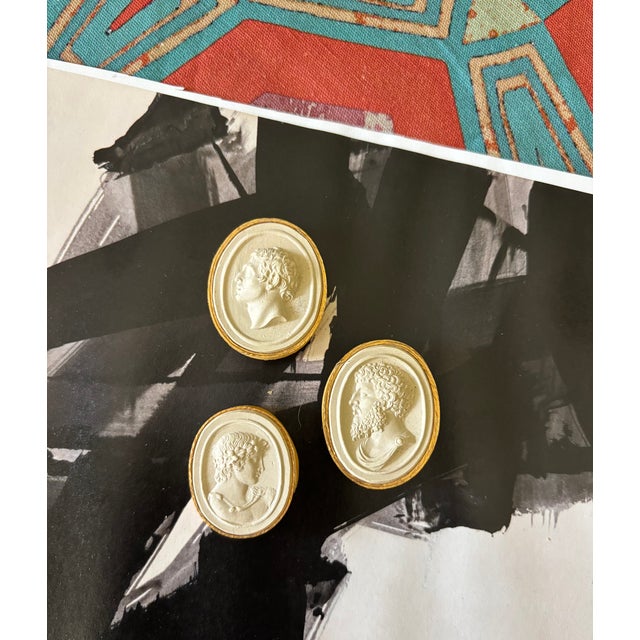 Antique Italian Grand Tour Plaster Intaglios of Roman Emperors & Classical Figures - Set of 12 (Group #12) For Sale - Image 10 of 12