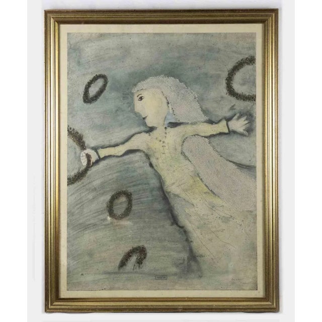 The Bride is an original artwork realized by Gabrijel Stupika in the 1980s. Mixed colored etching Signed on the lower...