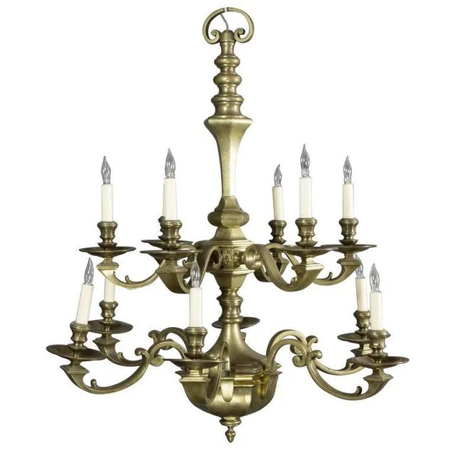 French 1940's Bronze Chandelier With Twelve Arms For Sale - Image 13 of 13