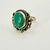 1970s Vintage Southwestern Navajo Boho Chic Sterling & Turquoise Cocktail Ring - Size 7.25 For Sale - Image 6 of 14