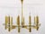 Gold Italian Mid-Century Brass Textured Glass Discs Chandelier attributed to Sciolari, 1970 For Sale - Image 8 of 11