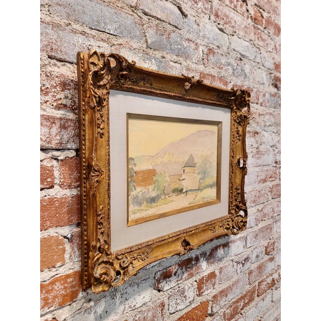 Blue Paul Emile Pissarro -View of a French Farm-1920s Original Painting For Sale - Image 8 of 10